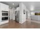 Well-equipped kitchen featuring stainless steel appliances and hardwood floors in an open layout at 1315 Sidewinder Cir, Castle Rock, CO 80108