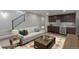 Finished basement with a cozy sitting area, wet bar, and stylish decor, ideal for entertaining at 3322 W 26Th Ave, Denver, CO 80211