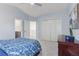 Spacious bedroom with closet, vaulted ceiling, carpeted floor and ample room for relaxation and personalization at 4094 Bimini Ct, Boulder, CO 80301