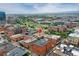 The aerial perspective showcases the home with city views and nearby roadways for easy commuting in the Denver metro area at 1435 Wazee St # 408, Denver, CO 80202