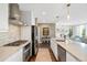 Open kitchen with long island, stainless steel appliances and stylish design at 1401 Delgany St # 202, Denver, CO 80202