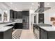 Sleek kitchen with black cabinetry, quartz countertops, and high-end appliances at 520 Columbine St, Denver, CO 80206