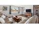 Inviting living room with hardwood floors, comfortable seating, and large windows at 6150 S Southwood Dr, Centennial, CO 80121