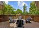 Outdoor deck with elegant seating with chairs around a fire pit, perfect for relaxation and entertaining at 41 Eagle Dr, Littleton, CO 80123