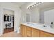 Double vanity bathroom with a walk-in shower at 1113 S Alton St # A, Denver, CO 80247