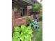 Exterior view of a brick building with lush hosta plants and decorative planters at 3434 S Race St, Englewood, CO 80113