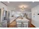 Bright, modern kitchen featuring white cabinetry, an island with seating, and stainless steel appliances at 3434 S Race St, Englewood, CO 80113