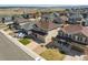 Picturesque aerial perspective displaying a residential area with neat lawns and scenic background at 7812 Blue Water Ln, Castle Rock, CO 80108