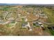 Aerial view of a residential community with multiple homes and winding roads at 17155 Primrose Ln, Mead, CO 80542