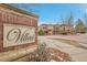 Welcome to the Villas at Highland Park brick entrance sign with manicured landscaping at 8977 E Otero Pl, Centennial, CO 80112
