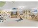 Unique basement room with custom mural art, yoga mat and carpet floors at 1930 E 8Th Ave, Denver, CO 80206