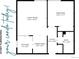 Detailed floor plan showcasing the layout of the living room, bedroom, kitchen, dining area, foyer, and bathroom at 1260 York St # 204, Denver, CO 80206