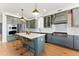 Modern kitchen featuring an island, stainless steel appliances, and stylish pendant lighting at 16671 Red Cliff Cir, Morrison, CO 80465