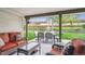 Covered patio with comfortable seating, ideal for outdoor relaxation and entertaining at 6410 Independence Way, Arvada, CO 80004