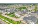 Stunning aerial view showcasing the neighborhood's lush landscaping and well-maintained homes at 7277 W Adriatic Cir, Lakewood, CO 80227