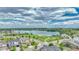 Scenic aerial view of a neighborhood near a beautiful lake and green spaces, perfect for outdoor enthusiasts at 7277 W Adriatic Cir, Lakewood, CO 80227