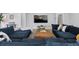 Comfortable living room with large sectional couch, ottoman, and TV at 2111 S Franklin St, Denver, CO 80210