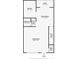 Floorplan showing the layout of the kitchen, bathroom, laundry room, dining room, living room, closet and stairs at 3855 S Monaco St # 177, Denver, CO 80237