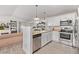 Open concept kitchen with stainless steel appliances and convenient access to the living area at 4408 E 107Th Pl, Thornton, CO 80233