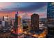 Stunning skyline view with the iconic clock tower and dramatic sunset hues at 1020 15Th St # 9K, Denver, CO 80202