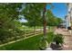 Backyard with a well maintained lawn and a wood fence at 10696 Riverbrook Cir, Highlands Ranch, CO 80126