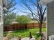 Charming backyard with a well-maintained lawn, wooden fence, and mature trees at 2595 S Adams St, Denver, CO 80210