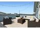 Inviting rooftop deck with stylish outdoor seating and string lights, perfect for entertaining guests at 6791 Navajo Ct, Denver, CO 80221