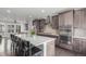 Stylish kitchen includes stainless steel appliances, double oven, and an island at 15843 E Broncos Pl, Englewood, CO 80112