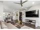 Open-concept living space featuring hardwood floors and a seamless layout at 15843 E Broncos Pl, Englewood, CO 80112