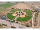 Expansive aerial view showcasing a well-maintained baseball park with several fields and green spaces at 1707 Ostia Cir # 46, Lafayette, CO 80026