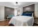 Bright bedroom features a large bed, accent wall, and plenty of natural light, creating a comfortable atmosphere at 7770 W 87Th Dr # F, Arvada, CO 80005
