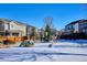 Snowy playground with playset and dinosaur statue at 4841 S Picadilly Ct, Aurora, CO 80015