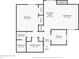 Detailed floorplan showcasing layout with a living room, kitchen, bedroom, and two bathrooms at 4070 S Atchison Way # 203, Aurora, CO 80014