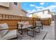 Backyard patio with outdoor seating and coffee table at 6041 N Orleans, Aurora, CO 80019