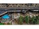 Enjoy the views from the pool, hot tubs, and lounge areas on this building's pool deck at 611 Village Rd # 620, Breckenridge, CO 80424