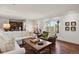 Open living room with hardwood floors, comfortable seating, and natural light, perfect for relaxing and entertaining at 7605 E Windlawn Way, Parker, CO 80134