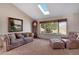 Relaxing sitting room featuring vaulted ceilings with skylights, plush seating, and abundant natural light at 481 Sunrise Dr, Golden, CO 80401