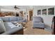 Inviting living room featuring hardwood floors, a comfortable grey sectional sofa, and lots of natural light at 481 Sunrise Dr, Golden, CO 80401