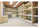 Spacious unfinished basement with shelving and storage space at 29011 Upper Moss Rock Rd, Golden, CO 80401