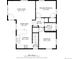 Two-bedroom, one-bathroom floor plan; 1283 sq ft at 501 S Dale Ct, Denver, CO 80219