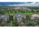Incredible aerial view of the condo complex showcasing its proximity to the golf course at 13961 E Marina Dr # 414, Aurora, CO 80014