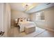 Cozy bedroom features neutral tones, two bedside tables and lamps and a window with a backyard view at 3690 W Byron Pl, Denver, CO 80211