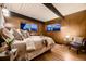 Mid century bedroom with wood floors and wood paneled walls and window views at 6127 S Westview St, Littleton, CO 80120