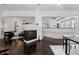Spacious living area with a modern fireplace and contemporary decor at 1940 Blake St # 300, Denver, CO 80202