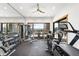 Spacious home gym with a variety of equipment and great outdoor views at 3148 Keep Dr, Sedalia, CO 80135