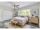 Well-lit bedroom featuring a comfortable bed, neutral decor, and hardwood floors, perfect for relaxation at 1202 S Troy St, Aurora, CO 80012