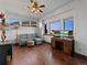 Bright home office features hardwood floors, neutral paint, and modern lighting at 3124 Antelope Ridge Trl, Parker, CO 80138