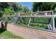 Enclosed garden bed with brick base and protective wire mesh covers growing plants at 1813 Pikes Peak St, Erie, CO 80516