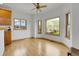 Breakfast nook with large windows and hardwood floors at 3970 Pierson St, Wheat Ridge, CO 80033