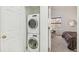 This property features an in-unit, stacked washer and dryer, conveniently located in a closet off the main bedroom at 1941 Newland Ct, Lakewood, CO 80214